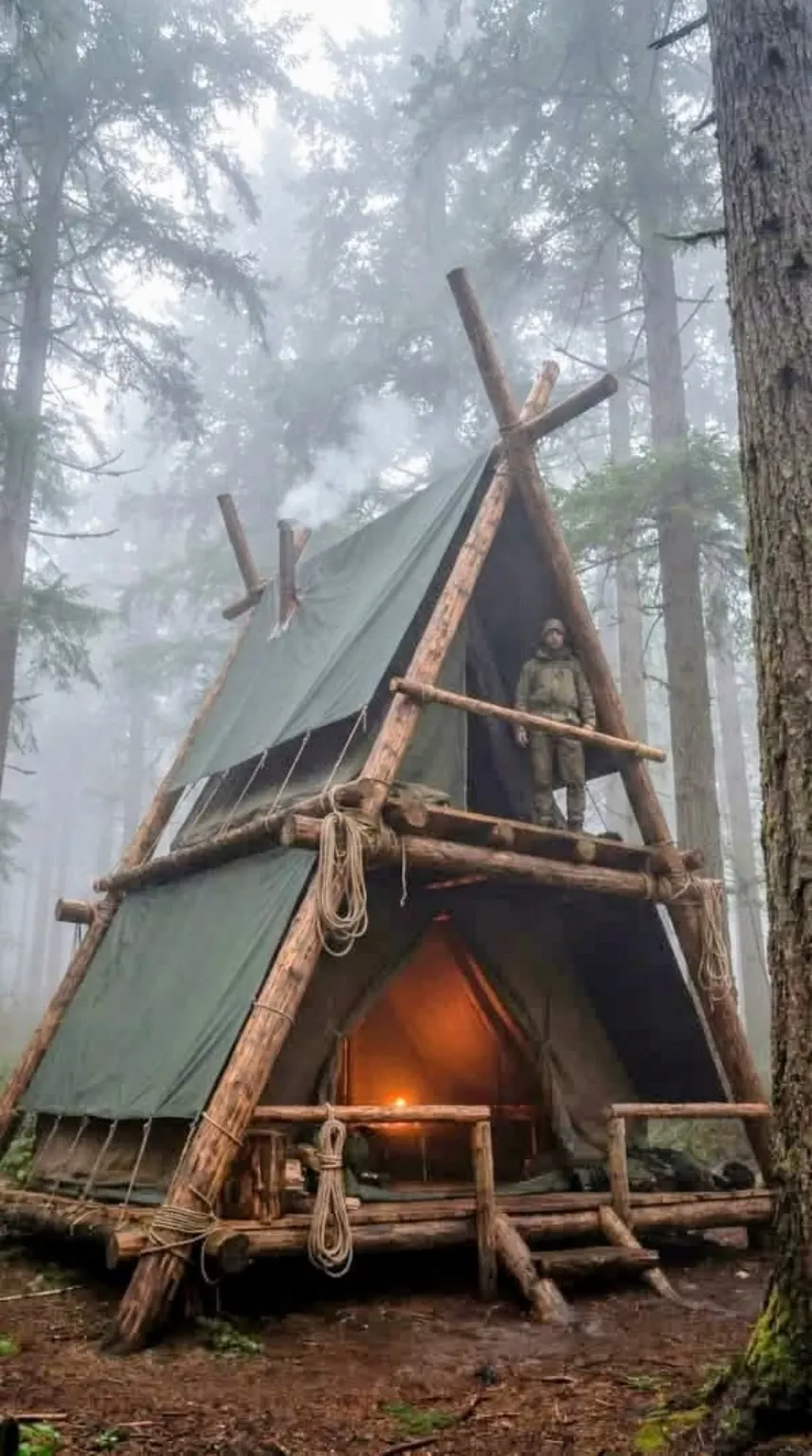 Imagem conceitual de inspiração: arquitetura em bambu e natureza